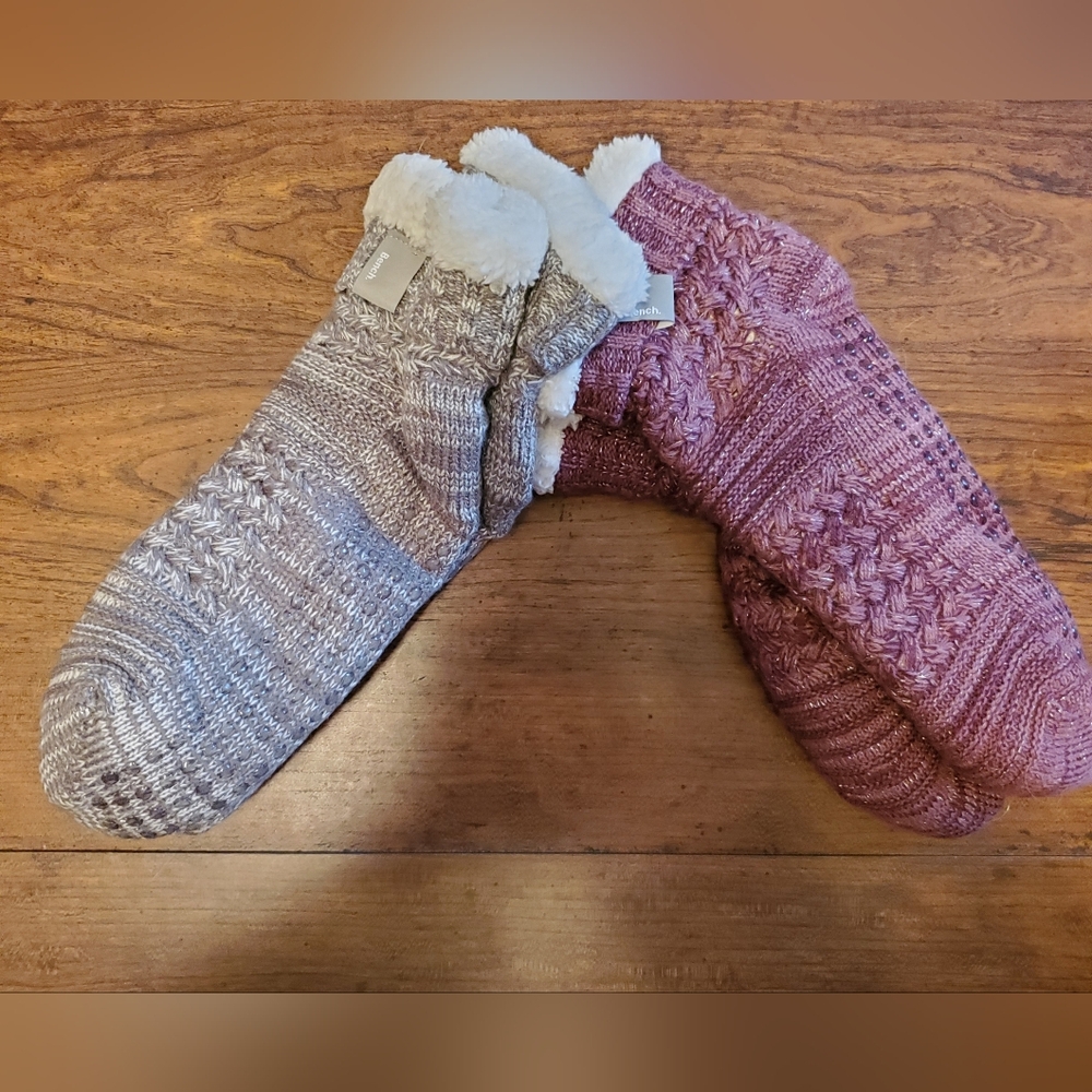 Bench Cozy Knit Socks in Gray and Pink